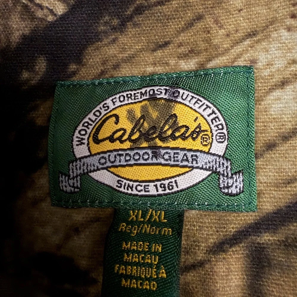 Vintage Cabela's Realtree Camo Lined Jacket XL Hunting Button Up Collared Warm - Picture 5 of 5